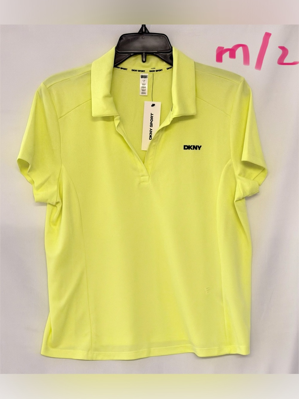 DKNY Neon Lime Short Sleeve Polo
